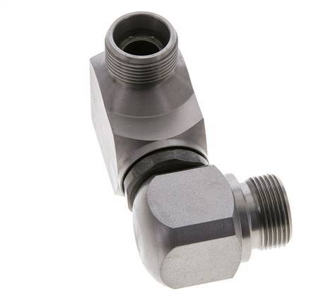 Racor doble giratorio de acero zincado 16S DN 12350 bar NBR ISO 8434-1