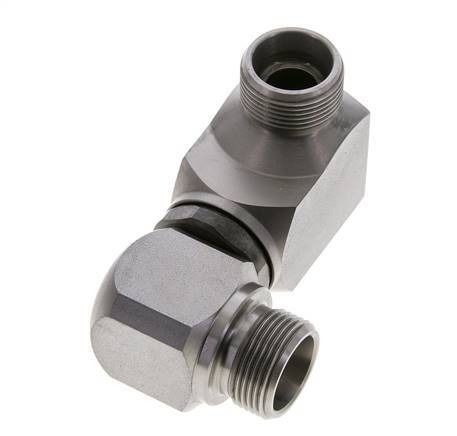 Racor doble giratorio de acero zincado 16S DN 12350 bar NBR ISO 8434-1