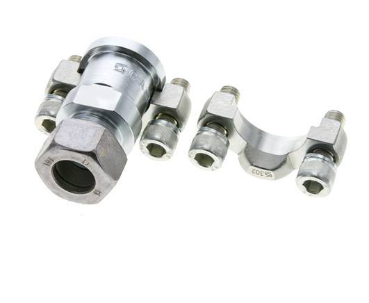 Brida de 3/4'' SAE 3000 PSI de acero con 18L (M26x1,5) ISO 6162-1