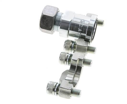 Brida de 3/4'' SAE 3000 PSI de acero con 18L (M26x1,5) ISO 6162-1