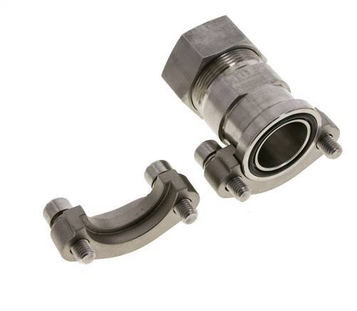 Brida SAE de 1-1/4'' 3000 PSI de acero inoxidable con 35L (M45x2) ISO 6162-1