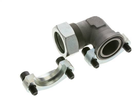 Codo de 1-1/2'' Brida SAE 3000 PSI Acero con 42L (M52x2) ISO 6162-1