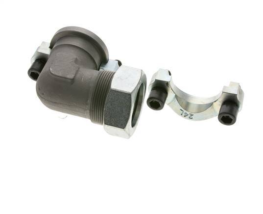 Codo de 1-1/2'' Brida SAE 3000 PSI Acero con 42L (M52x2) ISO 6162-1