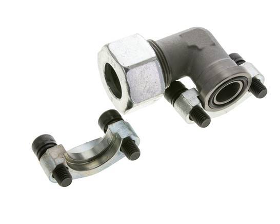 Codo 3/4'' Brida SAE 3000 PSI Acero con 25S (M36x2) ISO 6162-1