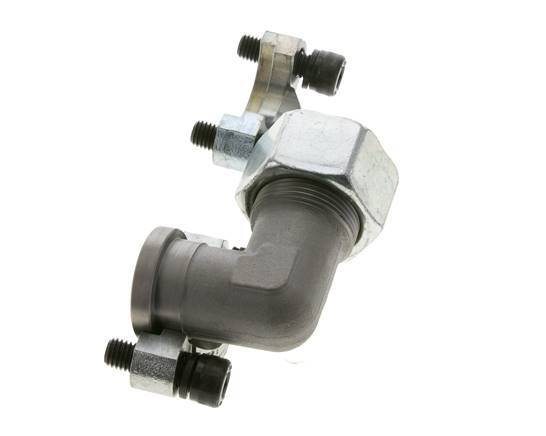 Codo 3/4'' Brida SAE 3000 PSI Acero con 25S (M36x2) ISO 6162-1