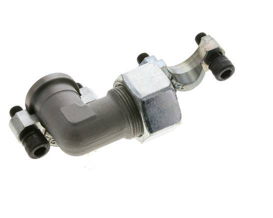 Codo 3/4'' Brida SAE 3000 PSI Acero con 25S (M36x2) ISO 6162-1