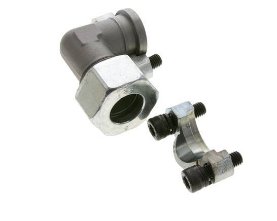 Codo 3/4'' Brida SAE 3000 PSI Acero con 25S (M36x2) ISO 6162-1