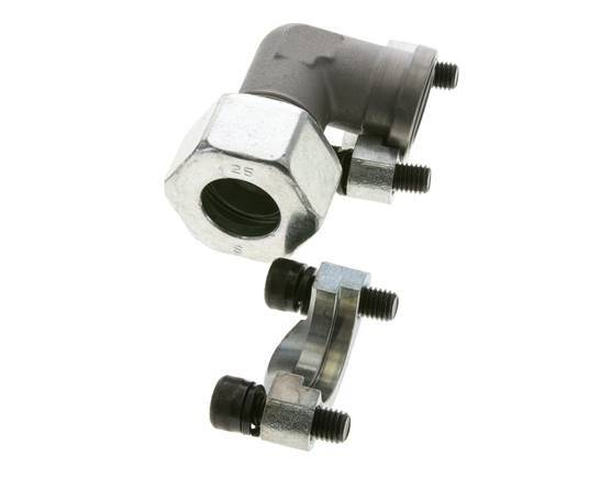 Codo 3/4'' Brida SAE 3000 PSI Acero con 25S (M36x2) ISO 6162-1