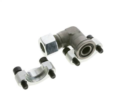 Codo 3/4'' Brida SAE 6000 PSI Acero con 20S (M30x2) ISO 6162-2