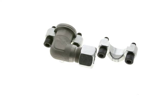 Codo 3/4'' Brida SAE 6000 PSI Acero con 20S (M30x2) ISO 6162-2