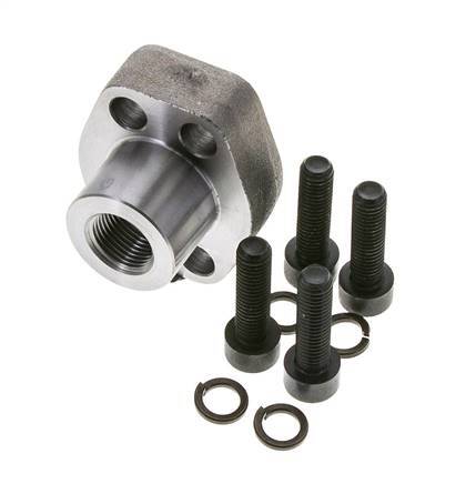 1/2'' Brida SAE 3000 PSI Acero liso con roscas hembra G3/8'' ISO 6162-1