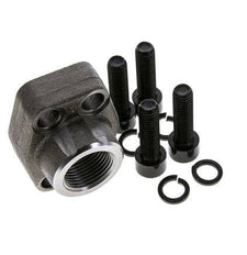 Brida 3/4'' SAE 3000 PSI Acero liso con roscas hembra G3/4'' ISO 6162-1