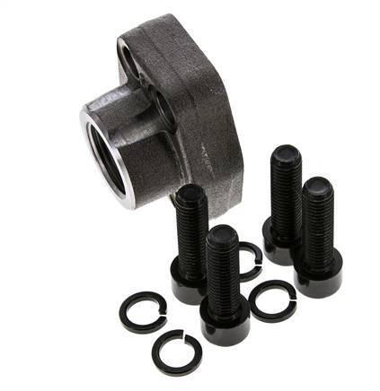 Brida 3/4'' SAE 3000 PSI Acero liso con roscas hembra G3/4'' ISO 6162-1