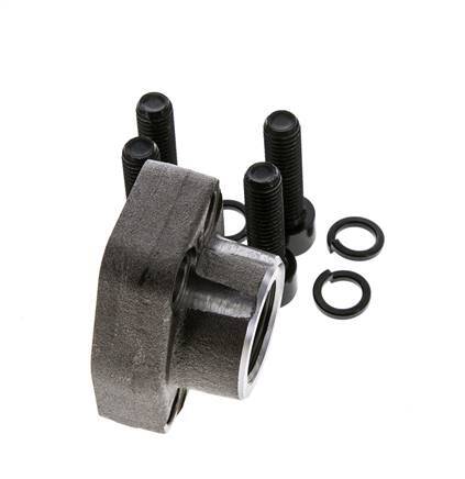 Brida 3/4'' SAE 3000 PSI Acero liso con roscas hembra G3/4'' ISO 6162-1