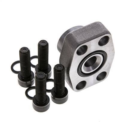 Brida 3/4'' SAE 3000 PSI Acero liso con rosca hembra G1/2'' ISO 6162-1