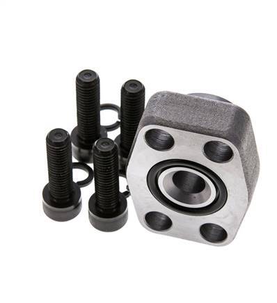 Brida 3/4'' SAE 3000 PSI Acero liso con rosca hembra G1/2'' ISO 6162-1