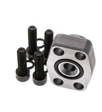 Brida 3/4'' SAE 3000 PSI Acero liso con rosca hembra G1/2'' ISO 6162-1