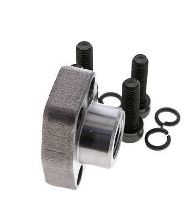 Brida 3/4'' SAE 3000 PSI Acero liso con rosca hembra G1/2'' ISO 6162-1