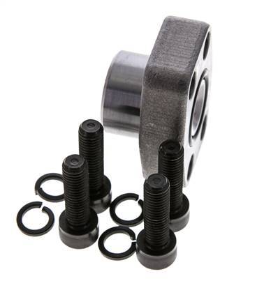 Brida 3/4'' SAE 3000 PSI Acero liso con rosca hembra G1/2'' ISO 6162-1