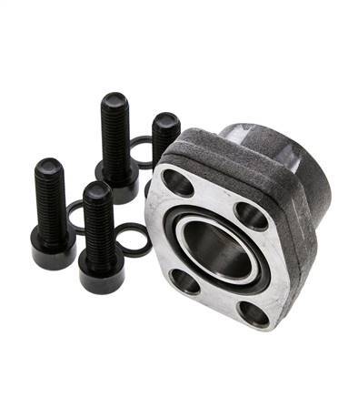 1'' SAE Flange 3000 PSI Plain Steel with G1'' Female Threads ISO 6162-1