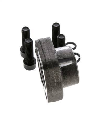 Brida 1'' SAE 3000 PSI Acero liso con rosca hembra G1'' ISO 6162-1