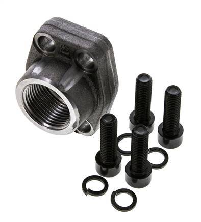 Brida 1'' SAE 3000 PSI Acero liso con rosca hembra G1'' ISO 6162-1