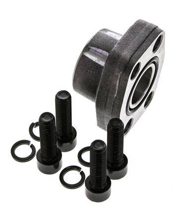 Brida 1'' SAE 3000 PSI Acero liso con rosca hembra G1'' ISO 6162-1