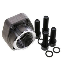 Brida SAE 1-1/4'' Acero liso 3000 PSI con roscas hembra G1-1/4'' ISO 6162-1