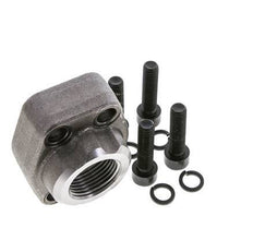 1-1/4'' SAE Flange 3000 PSI Plain Steel with G1'' Female Threads ISO 6162-1