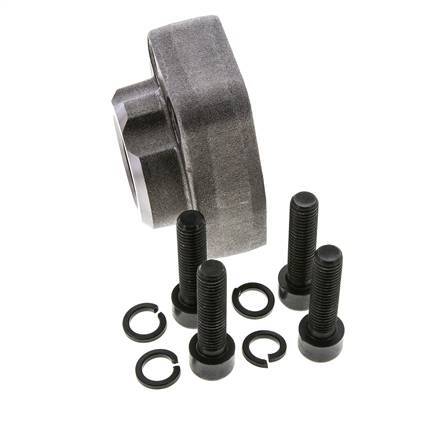 1-1/4'' SAE Flange 3000 PSI Plain Steel with G1'' Female Threads ISO 6162-1