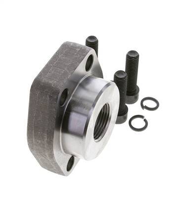 2'' SAE Flange 3000 PSI Plain Steel with G1'' Female Threads ISO 6162-1
