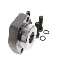 2'' SAE Flange 3000 PSI Plain Steel with G1'' Female Threads ISO 6162-1