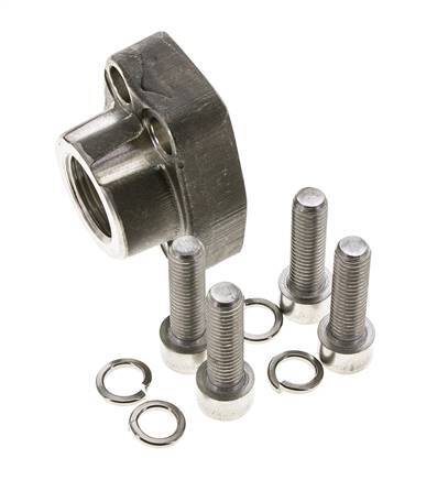 Brida 3/4'' SAE 3000 PSI Acero inoxidable con roscas hembra G3/4'' ISO 6162-1