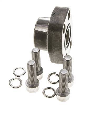 Brida 3/4'' SAE 3000 PSI Acero inoxidable con roscas hembra G3/4'' ISO 6162-1