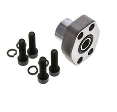 1/2'' SAE Flange 6000 PSI Plain Steel with G3/8'' Female Threads ISO 6162-2