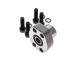 Brida SAE de 1/2'' 6000 PSI de acero liso con roscas hembra G3/8'' ISO 6162-2