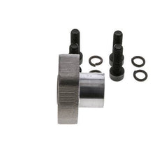 Brida SAE de 1/2'' 6000 PSI de acero liso con roscas hembra G3/8'' ISO 6162-2