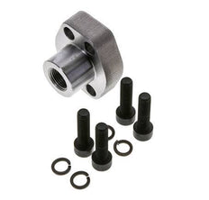 Brida SAE de 1/2'' 6000 PSI de acero liso con roscas hembra G3/8'' ISO 6162-2