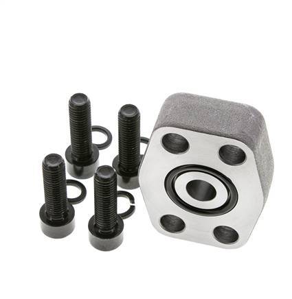 3/4'' SAE Flange 6000 PSI Plain Steel with G1/2'' Female Threads ISO 6162-2