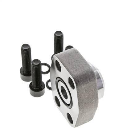 3/4'' SAE Flange 6000 PSI Plain Steel with G1/2'' Female Threads ISO 6162-2