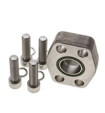 1-1/4'' SAE Flange 6000 PSI Stainless Steel with G1-1/4'' Female Threads ISO 6162-2