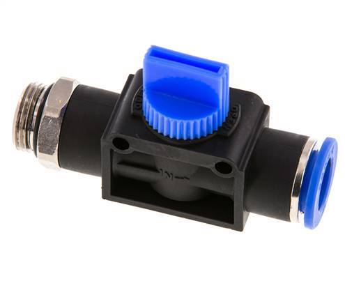 Válvula manual de cierre de 3/2 vías de 12 mm - G3/8'' Plástico/Latón Válvula lateral del tubo