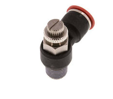 Silenciador de control de flujo Codo de entrada del medidor 10 mm - R1/4'' Latón/PA 66