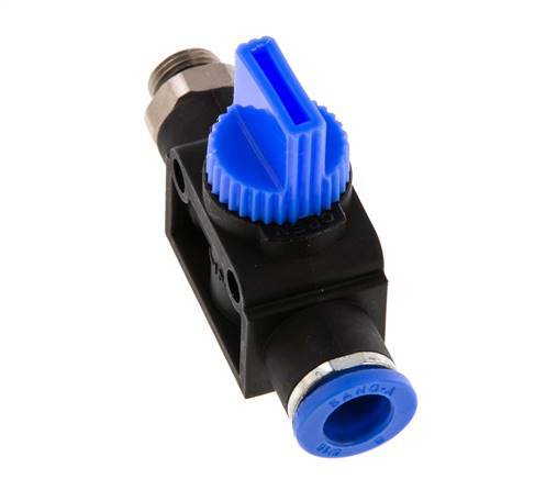 3/2-Way Shut-Off Hand Valve 8 mm - G1/8'' Plastic/Brass Thread-side venting