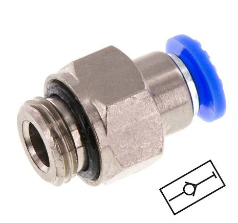 Push-In Fitting 12mm & G3/8'' Male Auto Shut-Off Brass/PBT 0-10bar (0-145psi)