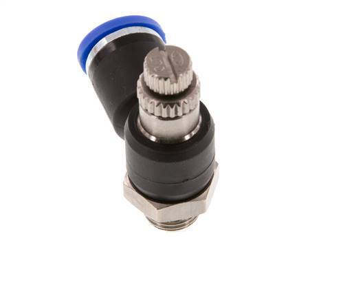 Flow Control Silencer Meter-Out Elbow 8 mm - G1/8'' Brass/PA 66