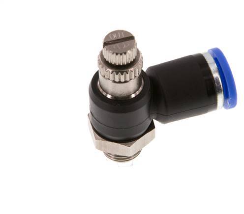 Flow Control Silencer Meter-Out Elbow 8 mm - G1/8'' Brass/PA 66
