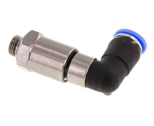 8mm & G1/8'' Elbow Quick Swivel Joint Push-In-Male Threads Nickel-Plated Brass/PBT NBR Rotatable