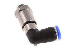 8mm & G1/8'' Elbow Quick Swivel Joint Push-In-Male Threads Nickel-Plated Brass/PBT NBR Rotatable