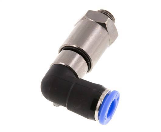 8mm & G1/8'' Elbow Quick Swivel Joint Push-In-Male Threads Nickel-Plated Brass/PBT NBR Rotatable